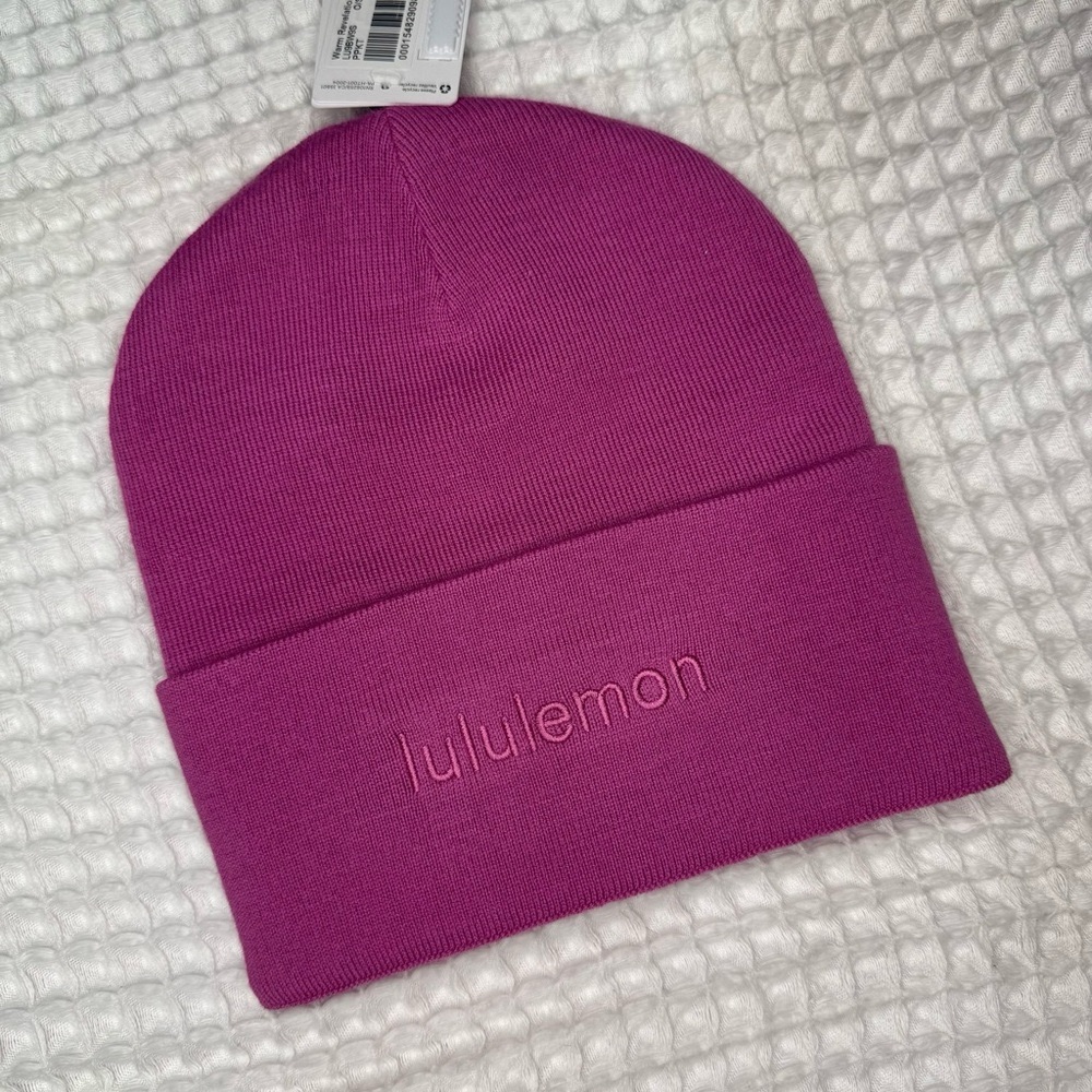 Lululemon Warm Revelation Winter Beanie Hat Pow Pink Tone NWT - Picture 3 of 6